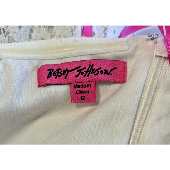 Betsy Johnson Dress Strapless Fit & Flare White Cocktail Wedding Shower Size 12‎ - Picture 7 of 7
